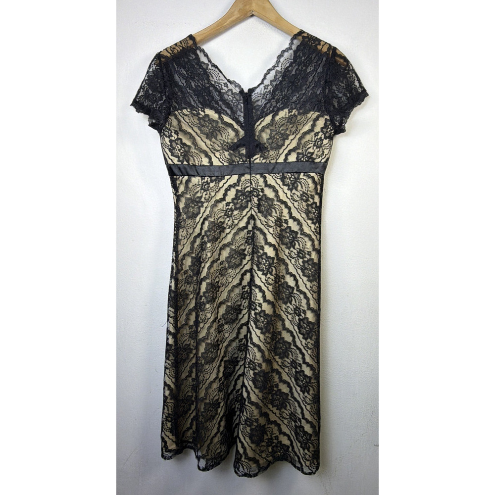 White House Black Market Lace Fit Flare Cocktail Dress mini 10 party wedding - Picture 8 of 12